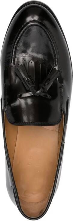 FURSAC tassel-detail patent leather loafers Black