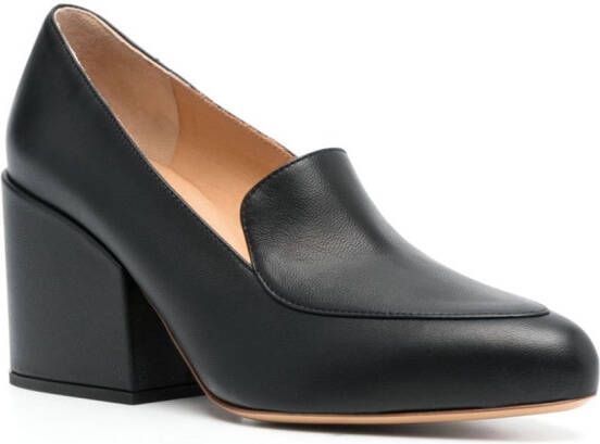Gabriela Hearst block-heel pointed-toe leather pumps Black