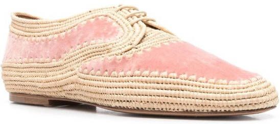 Gabriela Hearst woven-wicker design loafers Pink