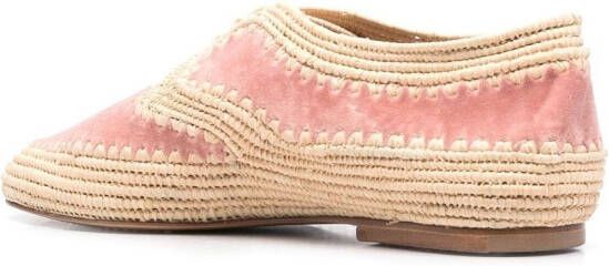 Gabriela Hearst woven-wicker design loafers Pink
