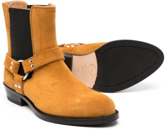 Gallucci Kids almond-toe suede ankle boots Brown