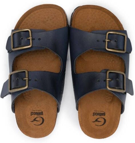 Gallucci Kids bucked leather sandals Blue