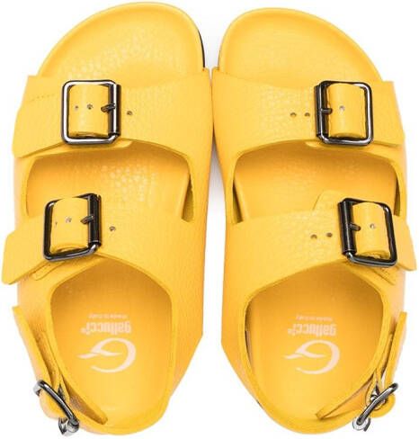 Gallucci Kids buckle-embellished leather sandals Yellow