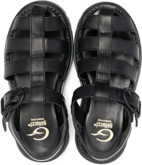 Gallucci Kids buckle-fastening leather sandals Black