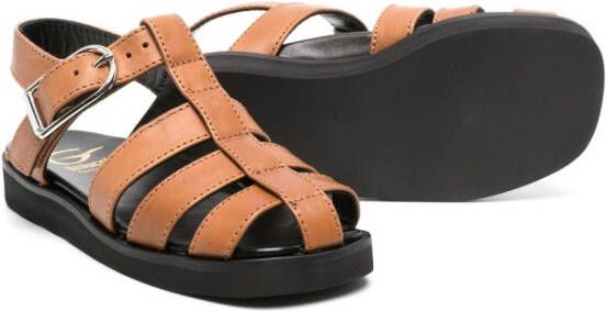 Gallucci Kids buckle-fastening leather sandals Brown