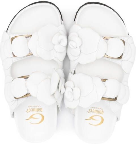 Gallucci Kids buckle-fastening open-toe sandals White