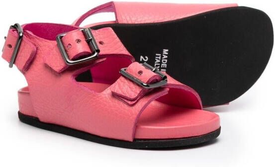 Gallucci Kids buckle-strap leather sandals Pink