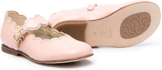 Gallucci Kids buckled ballerina shoes Pink