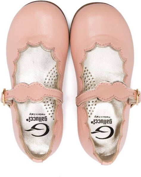 Gallucci Kids buckled ballerina shoes Pink