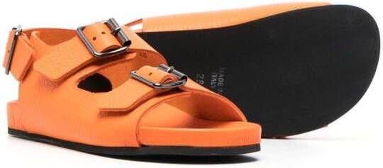 Gallucci Kids buckled flat sandals Orange
