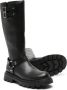 Gallucci Kids buckled knee-high leather boots Black - Thumbnail 2