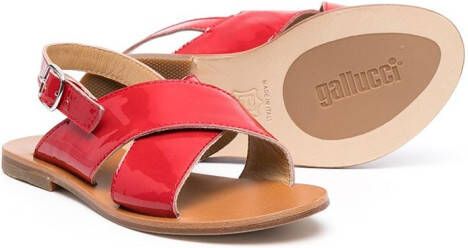 Gallucci Kids buckled two-tone sandals Red