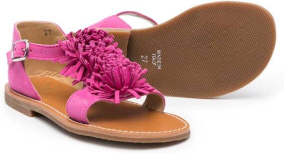 Gallucci Kids calf-suede open-toe sandals Pink