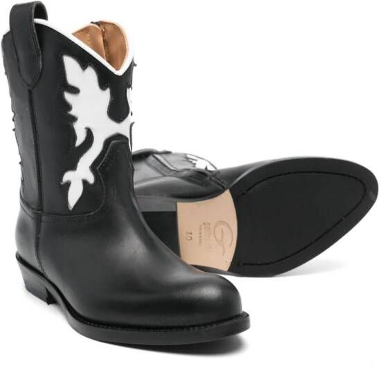 Gallucci Kids colourblock cowboy boots Black