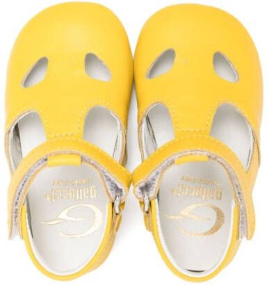 Gallucci Kids cut-out leather pre-walkers Yellow