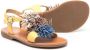 Gallucci Kids floral-detail open toe sandals Yellow - Thumbnail 2