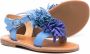 Gallucci Kids fringed appliqué buckled sandals Blue - Thumbnail 2