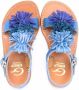 Gallucci Kids fringed appliqué buckled sandals Blue - Thumbnail 3