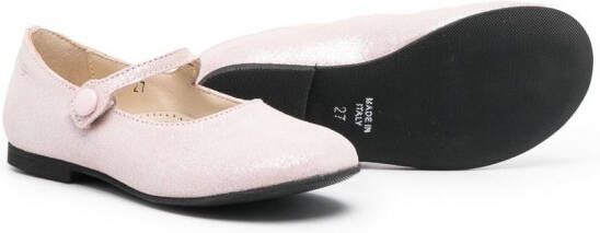 Gallucci Kids glittered leather Mary Jane shoes Pink