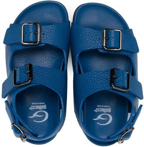 Gallucci Kids grained-leather buckle sandals Blue