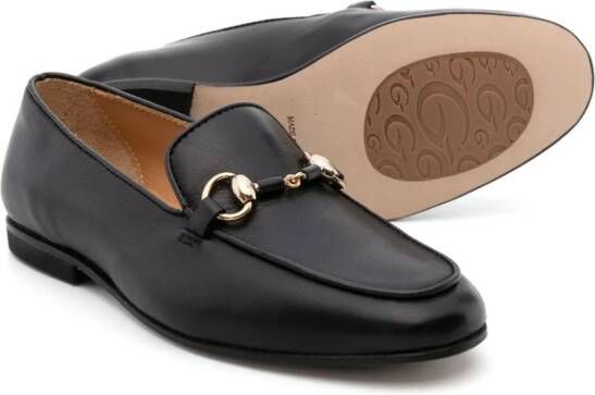 Gallucci Kids horsebit-detail leather loafers Black