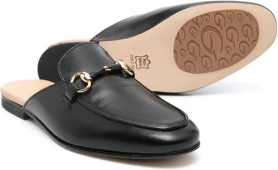 Gallucci Kids horsebit-detail leather slippers Black