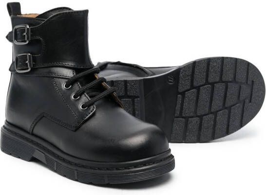 Gallucci Kids lace-up leather ankle boots Black