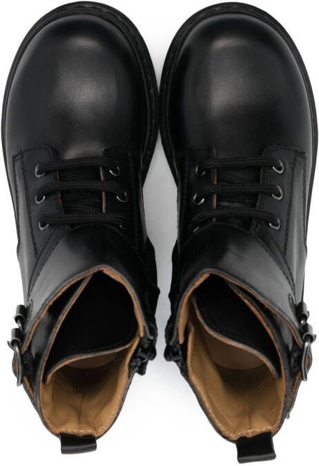 Gallucci Kids lace-up leather ankle boots Black