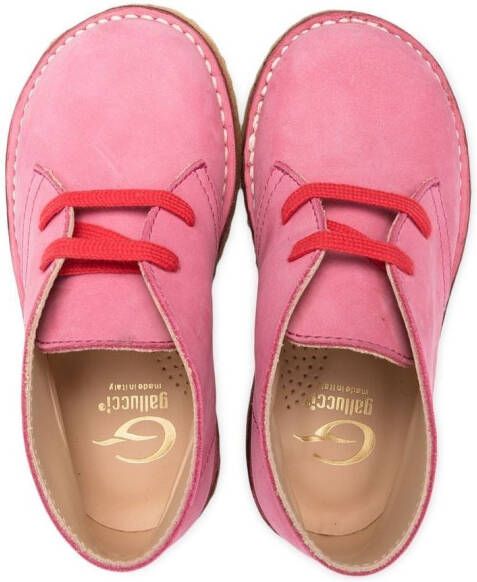 Gallucci Kids lace-up suede boots Pink