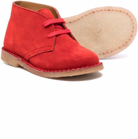 Gallucci Kids lace-up suede boots Red