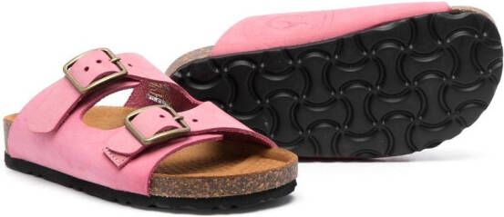 Gallucci Kids leather bucked sandals Pink