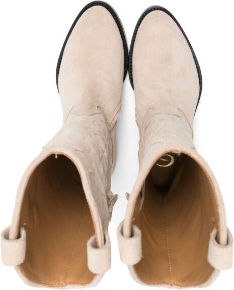 Gallucci Kids leather cowboy boots Neutrals