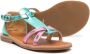 Gallucci Kids metallic-effect flat sandals Pink - Thumbnail 2