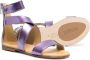 Gallucci Kids metallic strappy leather sandals Purple - Thumbnail 2