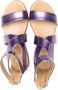 Gallucci Kids metallic strappy leather sandals Purple - Thumbnail 3