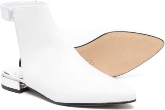 Gallucci Kids open-back leather boots White