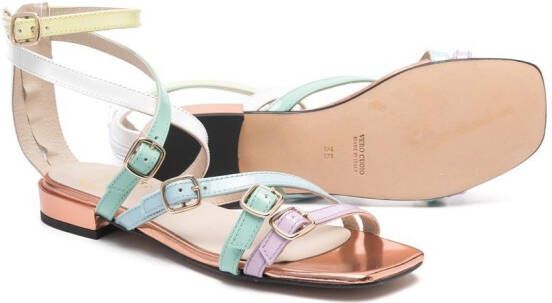 Gallucci Kids open-toed buckle-detail sandals Pink