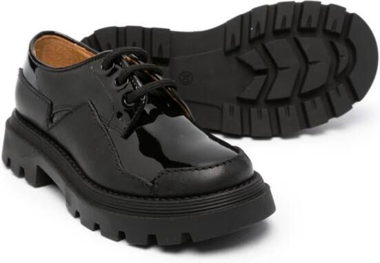 Gallucci Kids patent-finish lace-up shoes Black