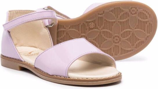 Gallucci Kids patent-leather flat sandals Purple