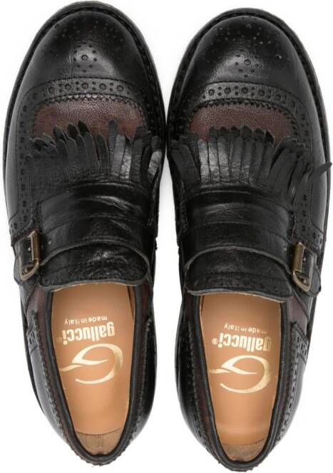 Gallucci Kids perforated-detail leather brogues Black