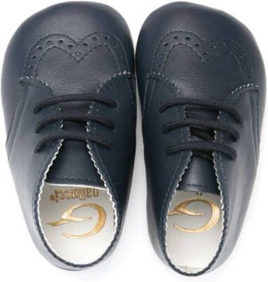 Gallucci Kids perforated-detailing leather pre-walkers Blue