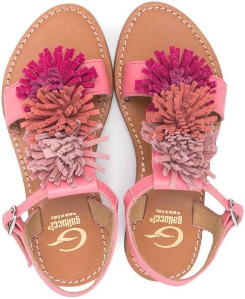 Gallucci Kids pompom-detail open-toe sandals Pink