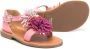 Gallucci Kids pompom-detail open-toe sandals Pink - Thumbnail 2
