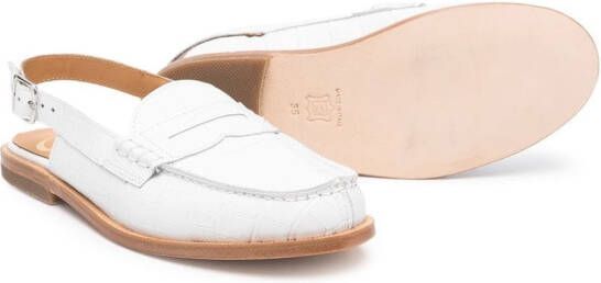 Gallucci Kids round toe slip-on loafers White
