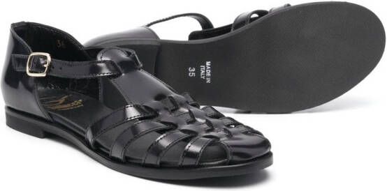 Gallucci Kids side-buckle flat sandals Black