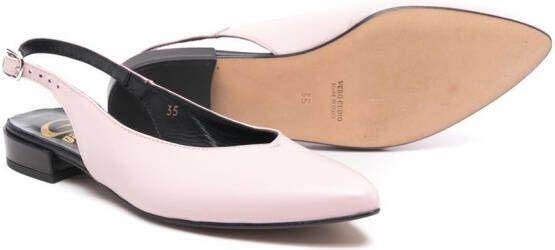 Gallucci Kids sling-back leather shoes Pink