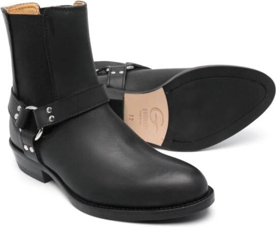Gallucci Kids strap-detail leather boots Black
