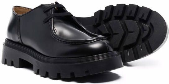 Gallucci Kids TEEN round-toe leather loafers Black