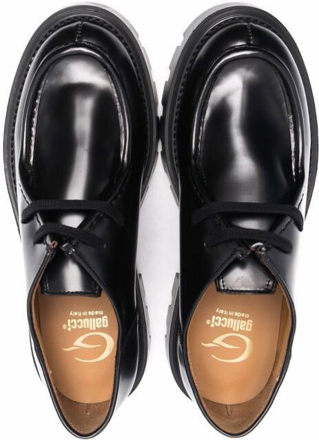 Gallucci Kids TEEN round-toe leather loafers Black