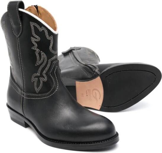 Gallucci Kids Texan leather boots Black